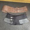 Armor belt brown leather and black fabric (1)