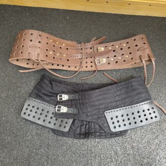 Armor belt brown leather and black fabric (1)